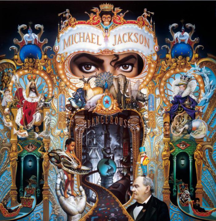 Michael Jackson King of Pop und sein Dangerous Album Cover von 199