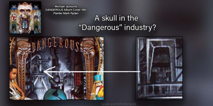 Michael Jackson Dangerous album cover scull industry warning