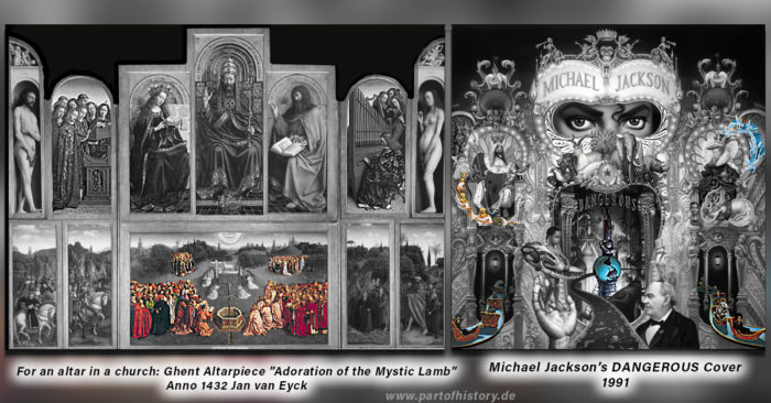 Michael Jackson Dangerous Cover Hubris or Rebellion against Religion? Ghent Altarpiece shape of the groups - www.partofhistory.de