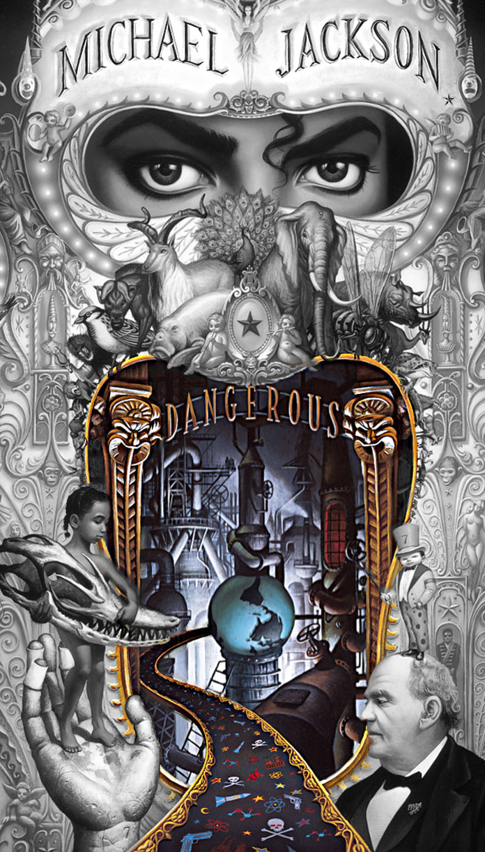 Michael Jackson Dangerous album cover earth Fließband 