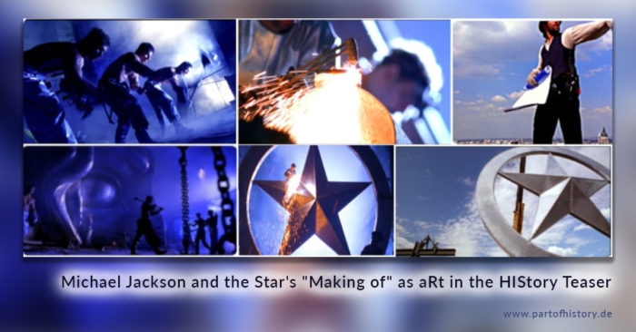 Michael Jackson and the star's making of as art in the History Teaser 1995 www.partofhistory.de