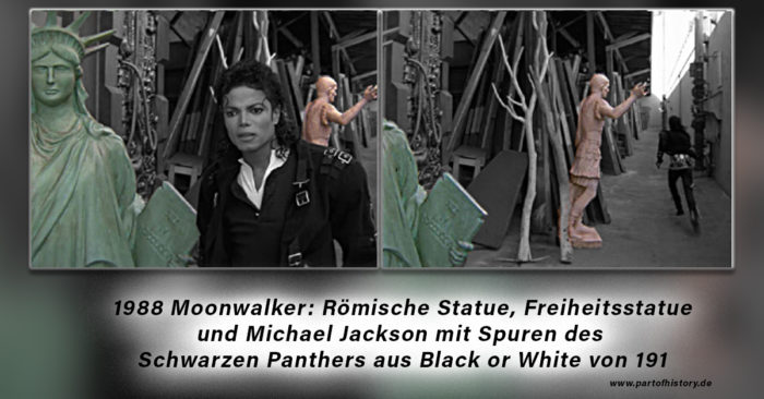 Michael Jackson Militär Military Black Panther Moonwalker 1988 1991 Statue of Liberty roman statue www.partofhistory.de