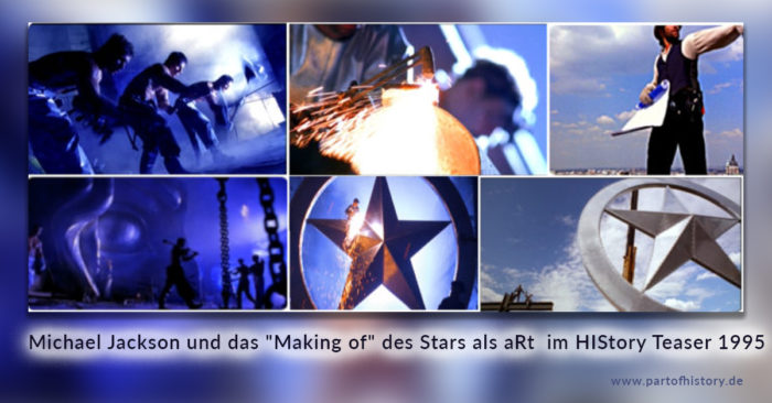 Michael Jackson und das making of des stars als art im hisotry teaser 1995 www.partofhisotry.de