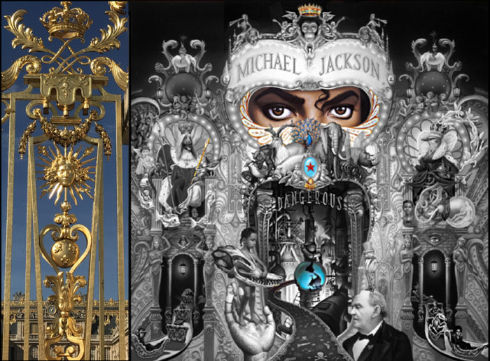 Louis XIV french sun king Versailles palace michael Jackson Dangerous Album cover 1991 symbol meaning